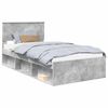 vidaXL Estructura de cama con cabecera Gris concreto 100 x 200 cm