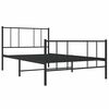 vidaXL Estructura cama sin colch&oacute;n con estribo metal negro 80x200 cm