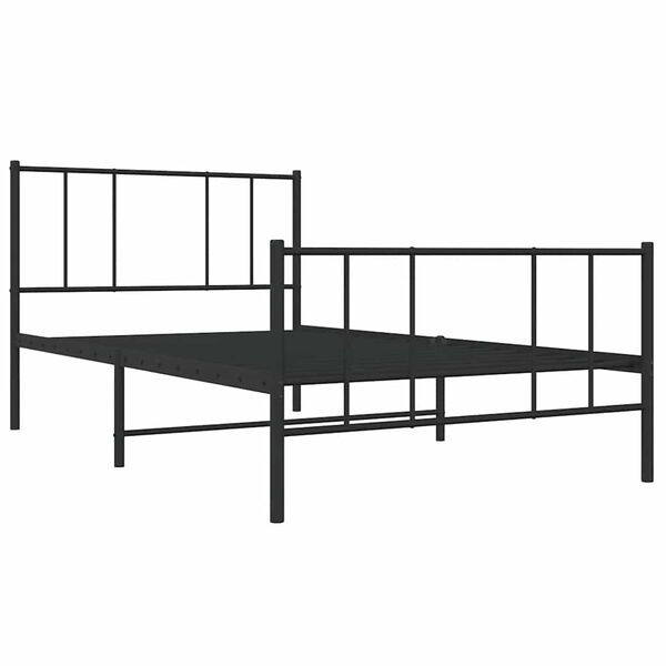 vidaXL Estructura cama sin colch&oacute;n con estribo metal negro 80x200 cm