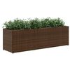 vidaXL Jardineras con 3 maceteros 2 uds rat&aacute;n PE marr&oacute;n 105x30x32 cm