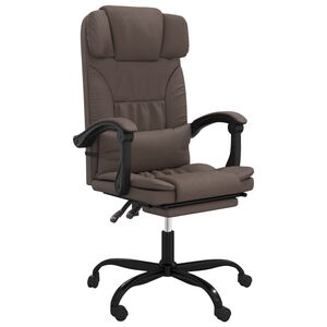 vidaXL Silla de oficina reclinable cuero sint&eacute;tico marr&oacute;n