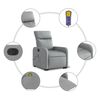 vidaXL Sillón de masaje eléctrico reclinable elevable tela gris claro
