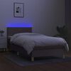 vidaXL Cama box spring colch&oacute;n y luces LED gris taupe 80x200 cm