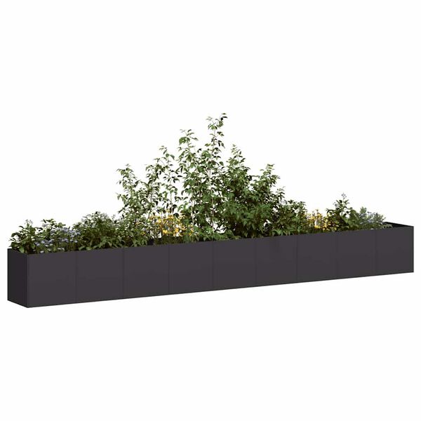vidaXL Jardinera de acero laminado en fr&iacute;o negro 360x40x40 cm
