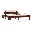vidaXL Estructura cama sin colch&oacute;n madera pino marr&oacute;n oscuro 180x200 cm