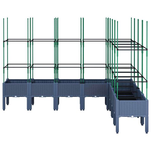 vidaXL Jardinera con enrejado PP azul gris 200x160x142,5 cm