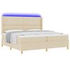 vidaXL Cama tipo Box Spring con colch&oacute;n Crema 140 x 200 cm tela
