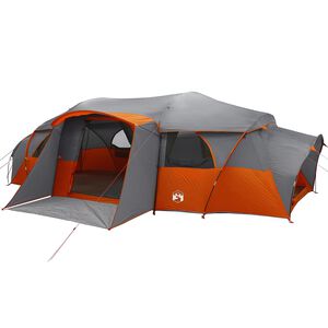 vidaXL Tienda Familiar con cubierta impermeable t&uacute;nel Gris y naranja
