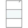 vidaXL Mampara de ducha vidrio ESG semiesmerilado negro 115x195 cm