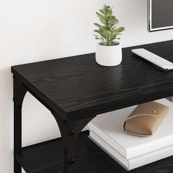 vidaXL Gabinete de TV Roble Negro 160 x 30 x 50 cm