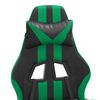 vidaXL Silla gaming cuero sint&eacute;tico negro y verde