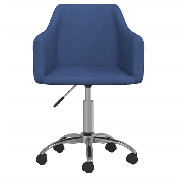 vidaXL Sillas de comedor giratorias 2 unidades tela azul