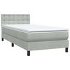 vidaXL Cama box spring con colch&oacute;n terciopelo gris claro 100x210 cm