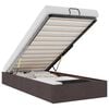 vidaXL Estructura cama otomana sin colch&oacute;n tela marr&oacute;n oscuro 90x190cm