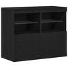 vidaXL Aparador LED Negro 81 x 37 x 66,5 cm Madera de ingenier&iacute;a