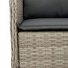 vidaXL Set comedor de jard&iacute;n 9 pzas cojines rat&aacute;n sint&eacute;tico gris claro