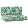 vidaXL Juego de Cojines para Palets Floral 2 pcs Patr&oacute;n de Hoja Verde