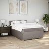 vidaXL Cama box spring con colch&oacute;n tela gris taupe 140x200 cm