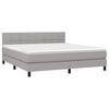 vidaXL Cama box spring con colch&oacute;n tela gris claro 160x200 cm