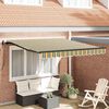 vidaXL Toldo Retráctil Verde y amarillo 350 x 250 cm Tela y Aluminio