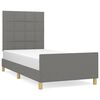vidaXL Estructura de cama sin colchón tela gris oscuro 80x200 cm