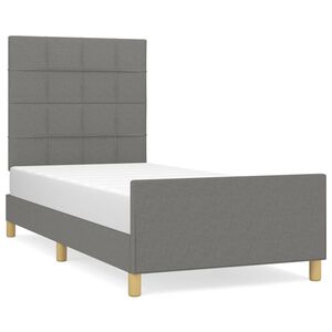 vidaXL Estructura de cama sin colch&oacute;n tela gris oscuro 80x200 cm