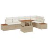 vidaXL Conjunto de sof&aacute;s de jard&iacute;n 7 uds. Beige rat&aacute;n sint&eacute;tico