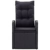 vidaXL Juego de comedor de jardín 9 piezas con cojines negro