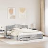 vidaXL Estructura de cama con cabecera Gris Concreto 180 x 200 cm