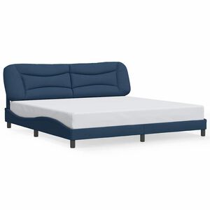 vidaXL Estructura de cama sin colch&oacute;n Hvar tela azul 200x200 cm
