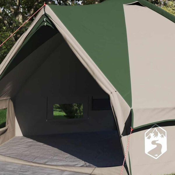 vidaXL Tienda tipi con techo Verde y Gris 490 x 410 x 210 cm