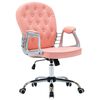 vidaXL Silla de oficina giratoria de cuero sint&eacute;tico rosa