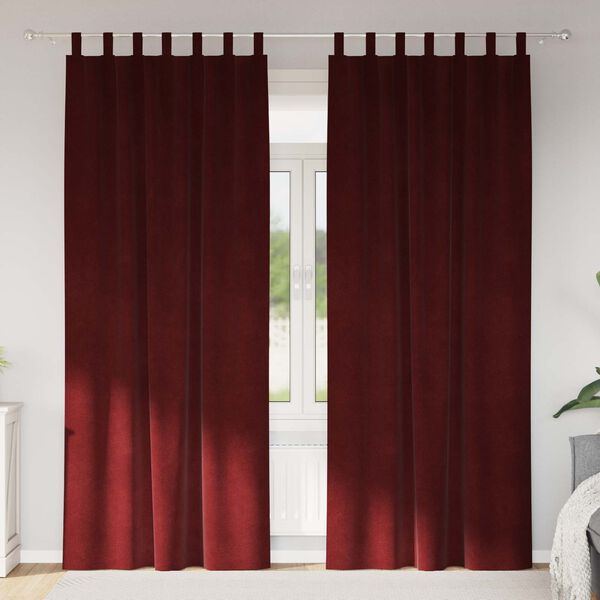 vidaXL Cortinas opacas 2 pcs Rojo vino 140 x 245 cm Terciopelo