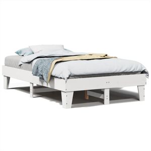 vidaXL Estructura de cama sin colch&oacute;n madera de pino blanca 120x200 cm
