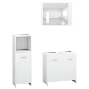 vidaXL Conjunto de muebles de ba&ntilde;o 3 pzas madera contrachapada blanco
