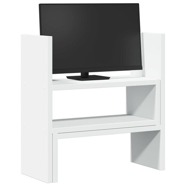vidaXL Organizador de escritorio ajustable madera blanco 40x17x41 cm
