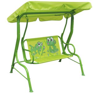 vidaXL Balanc&iacute;n infantil de acero verde