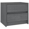 vidaXL Mesita de noche madera maciza de pino gris 40x30,5x35,5 cm