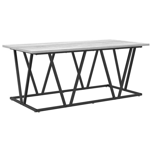 vidaXL Mesa de Caf&eacute; Gris 100 x 50 x 40 cm Madera de Ingenier&iacute;a y Metal