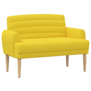 vidaXL Sof&aacute; amoroso con botones acolchados Amarillo claro Tela