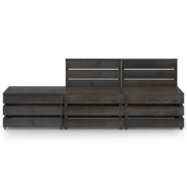 vidaXL Set de muebles de jard&iacute;n 3 pzas madera de pino impregnada gris