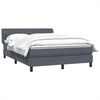 vidaXL Cama box spring con colch&oacute;n terciopelo gris oscuro 140x220 cm