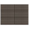 vidaXL Tile de Decking 6 pcs Marr&oacute;n Oscuro 60 x 30 cm WPC