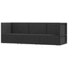 vidaXL Set de muebles de jard&iacute;n 3 pzas y cojines rat&aacute;n sint&eacute;tico negro