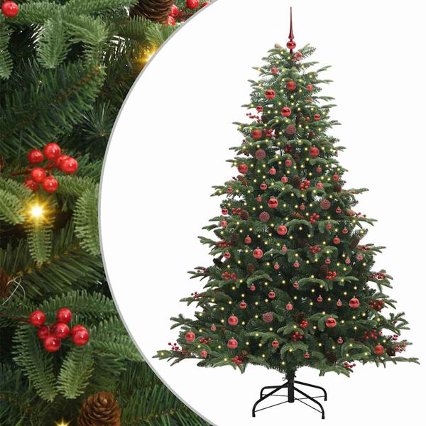 vidaXL &Aacute;rbol de Navidad artificial Verde 210 cm PVC, Metal y Pl&aacute;stico