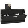 vidaXL Banco zapatero negro 80x24x45 cm madera de ingenier&iacute;a