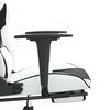 vidaXL Silla gaming masaje y reposapi&eacute;s cuero sint&eacute;tico negro blanco