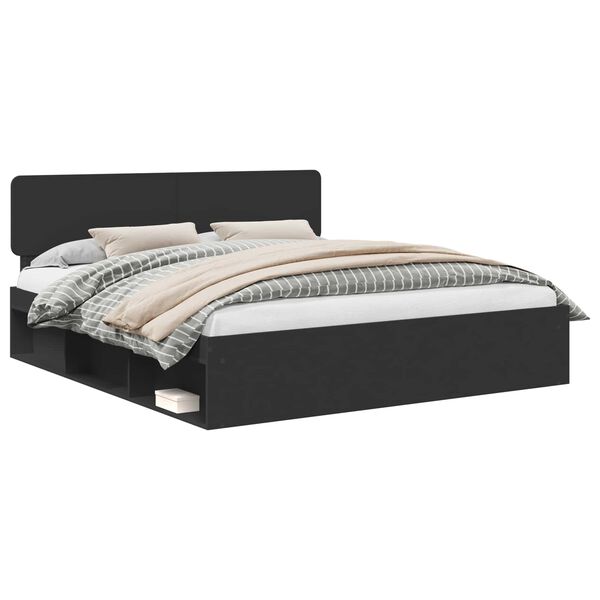 vidaXL Estructura de cama Negro 180 x 200 cm Madera de pino macizo