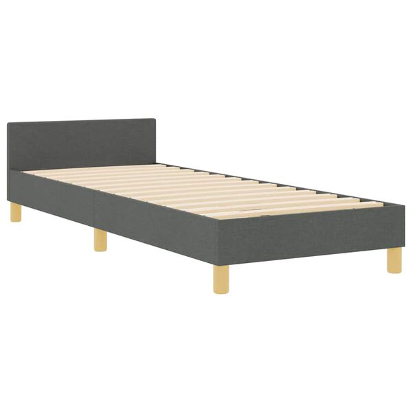 vidaXL Estructura de cama con cabecera Gris oscuro 80 x 200 cm tela