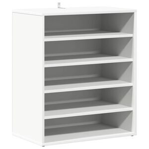 vidaXL Zapatero de madera contrachapada blanco 60x35x70 cm